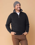 Possum and Merino  NW1095 Mt Tasman II - Core zip neck style with a twist.  Contrast inside collar with pinstripe finish.  Composition - 40% Possum Fur, 53% Merino, 7% Silk