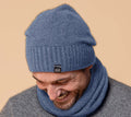 Possum and Merino  NW5073 Moss Baggie Beanie - UNISEX Fashion baggie beanie in plain knit with rib turn up.  Composition - 40% Possum Fur, 53% Merino, 7% Silk  One size