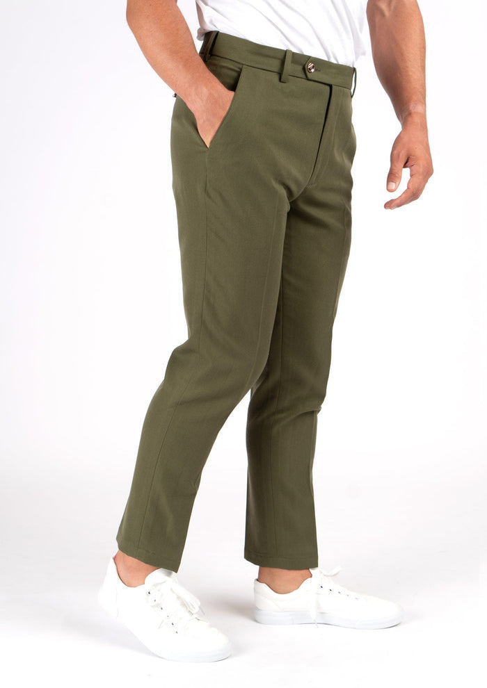 Olive Cotton Pants - SARTORO