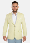 Ellis Olive Cream Linen Blend Jacket - SARTORO