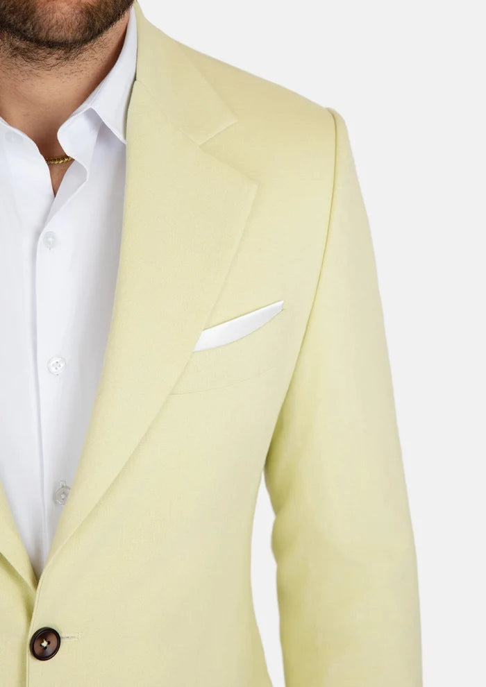 Ellis Olive Cream Linen Blend Jacket - SARTORO