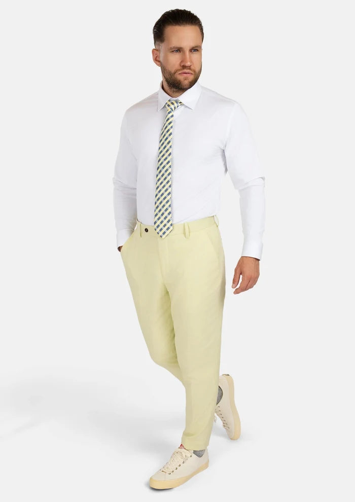 Olive Cream Linen Blend Pants - SARTORO