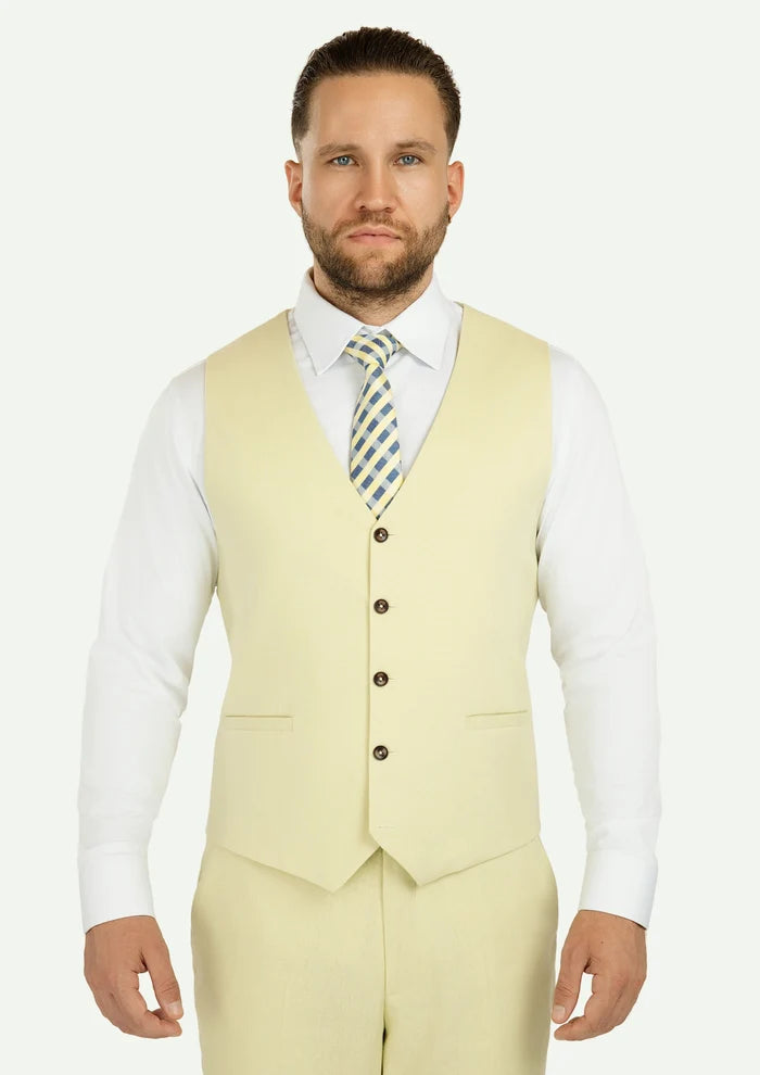 Olive Cream Linen Vest