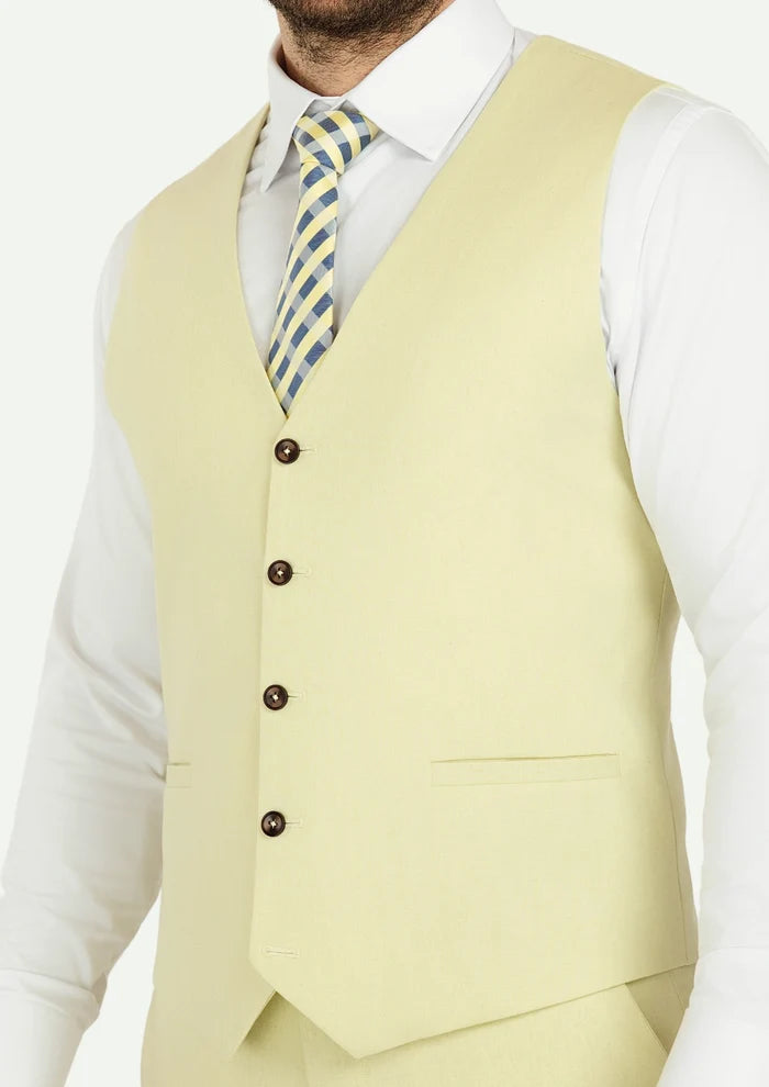 Olive Cream Linen Vest