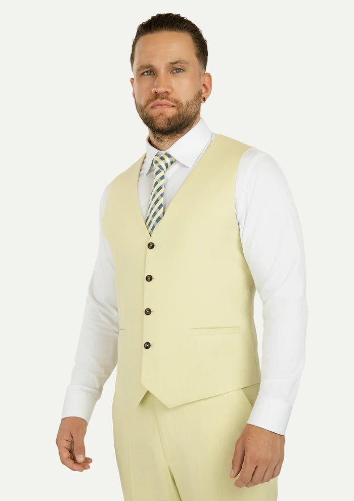 Olive Cream Linen Vest