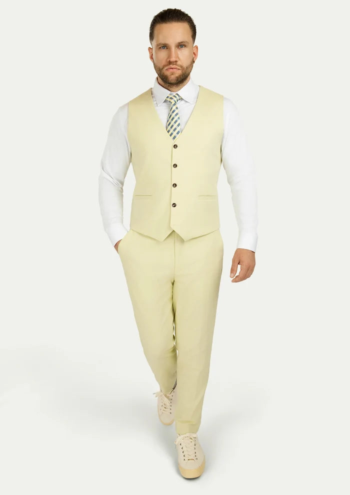 Olive Cream Linen Vest