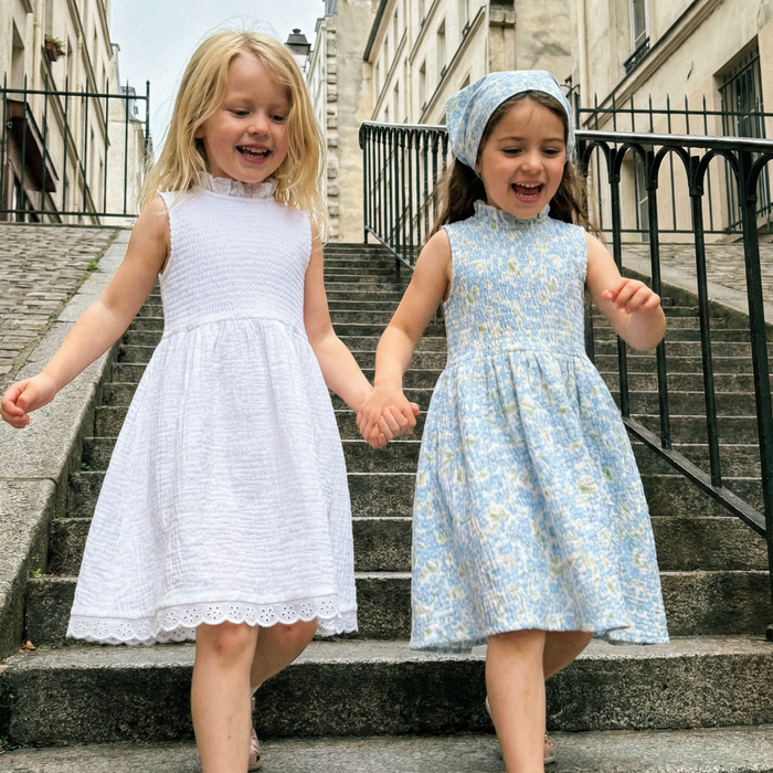 Petit Playa Organic Cotton Adaline Dress in Gardenia print, breathable organic cotton clothing for babies and girls — image 8
