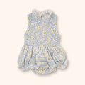 Petit Playa Organic Cotton Adaline Romper in Hydrangea print, breathable organic cotton clothing for babies and girls — image 2