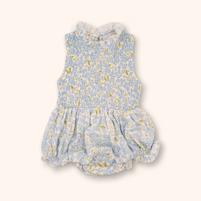 Petit Playa Organic Cotton Adaline Romper in Hydrangea print, breathable organic cotton clothing for babies and girls — image 2