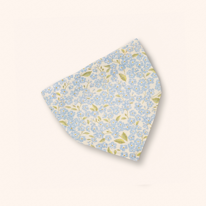 Petit Playa Organic Cotton Amie Bandana in Hydrangea print, breathable organic cotton accessory for babies and girls