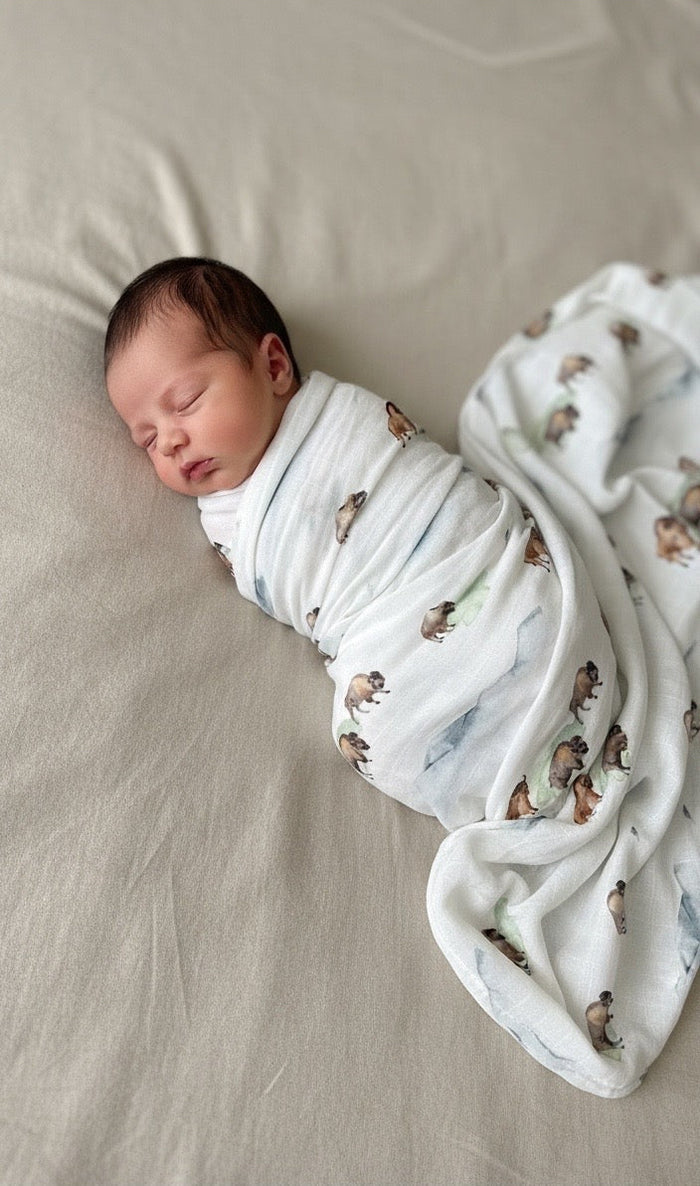 Muslin newborn swaddle wrap breathable and soft