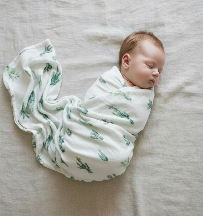 Muslin newborn swaddle wrap breathable and soft