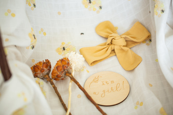 Organic Cotton Honey Bees Muslin Swaddle Wrap | Newborn Essential