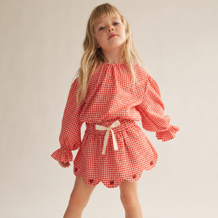 Petit Playa Organic Cotton Petal Skort in Lover print, breathable organic cotton clothing for babies and girls — image 6