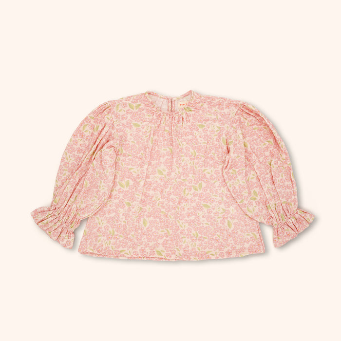 Petit Playa Organic Cotton Marlow Smock Top in Peony print, breathable organic cotton clothing for babies and girls — image 2