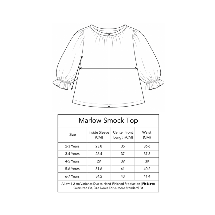 Petit Playa Organic Cotton Marlow Smock Top in Lover print, breathable organic cotton clothing for babies and girls — image 8