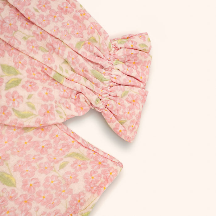 Petit Playa Organic Cotton Marlow Smock Top in Peony print, breathable organic cotton clothing for babies and girls — image 8