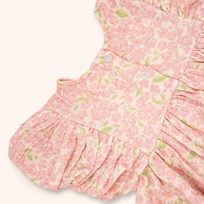Petit Playa Organic Cotton Maya Dress in Peony print, breathable organic cotton clothing for babies and girls — image 7