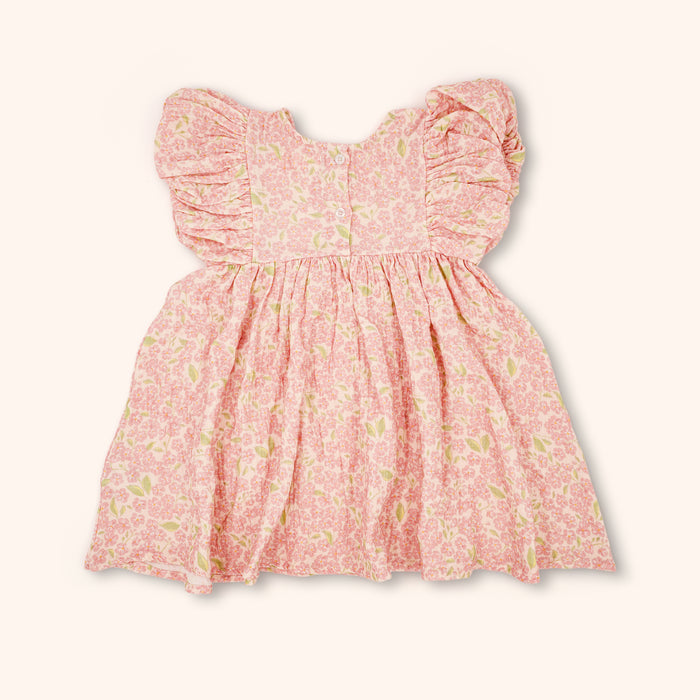 Petit Playa Organic Cotton Maya Dress in Peony print, breathable organic cotton clothing for babies and girls — image 8