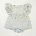 Petit Playa Organic Cotton Maya Romper Dress in Hydrangea print, breathable organic cotton clothing for babies and girls — image 4