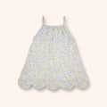 Petit Playa Organic Cotton Petal Dress in Hydrangea print, breathable organic cotton clothing for babies and girls — image 2