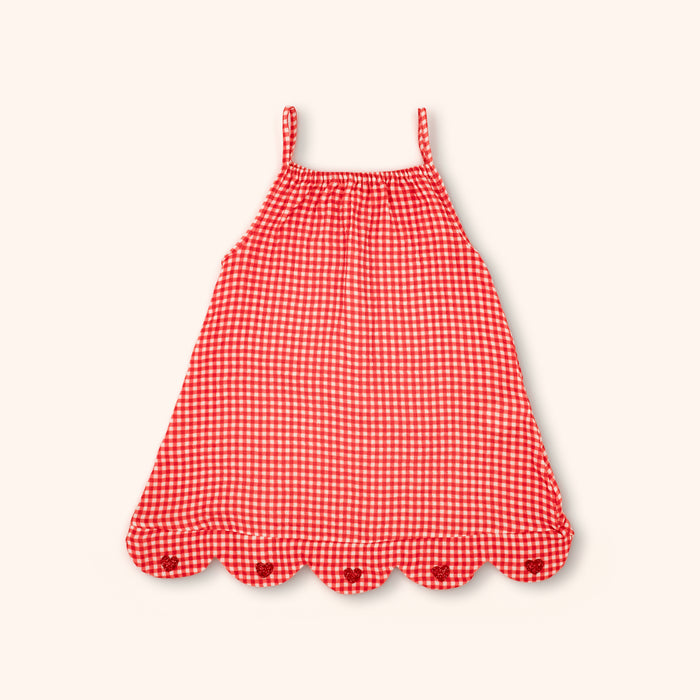 Petit Playa Organic Cotton Petal Dress in Lover print, breathable organic cotton clothing for babies and girls — image 2