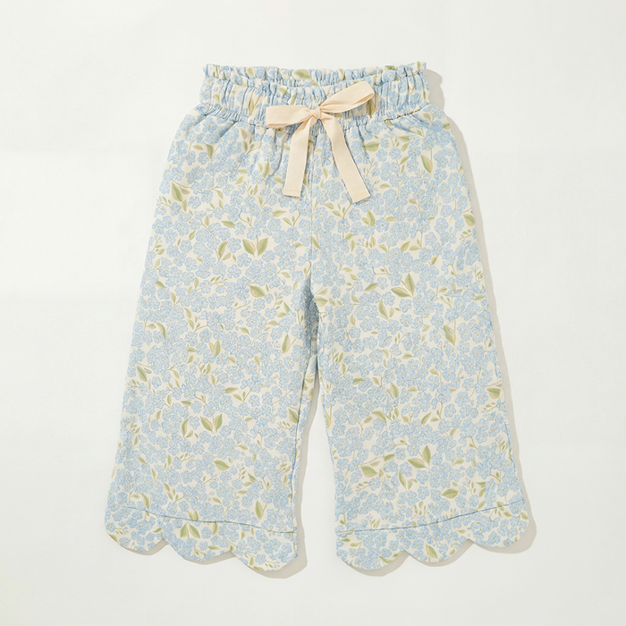 Petit Playa Organic Cotton Petal Pant in Hydrangea print, breathable organic cotton clothing for babies and girls — image 7