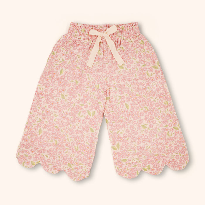 Petit Playa Organic Cotton Petal Pant in Peony print, breathable organic cotton clothing for babies and girls — image 2