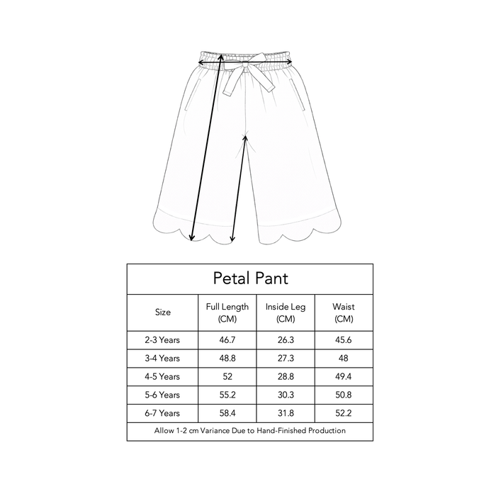 Petit Playa Organic Cotton Petal Pant in Hydrangea print, breathable organic cotton clothing for babies and girls — image 6