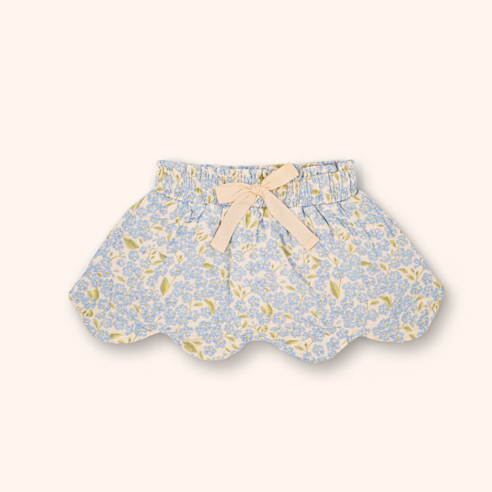 Petit Playa Organic Cotton Petal Skort in Hydrangea print, breathable organic cotton clothing for babies and girls — image 3