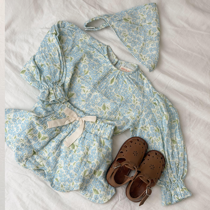 Petit Playa Organic Cotton Marlow Smock Top in Hydrangea print, breathable organic cotton clothing for babies and girls — image 10
