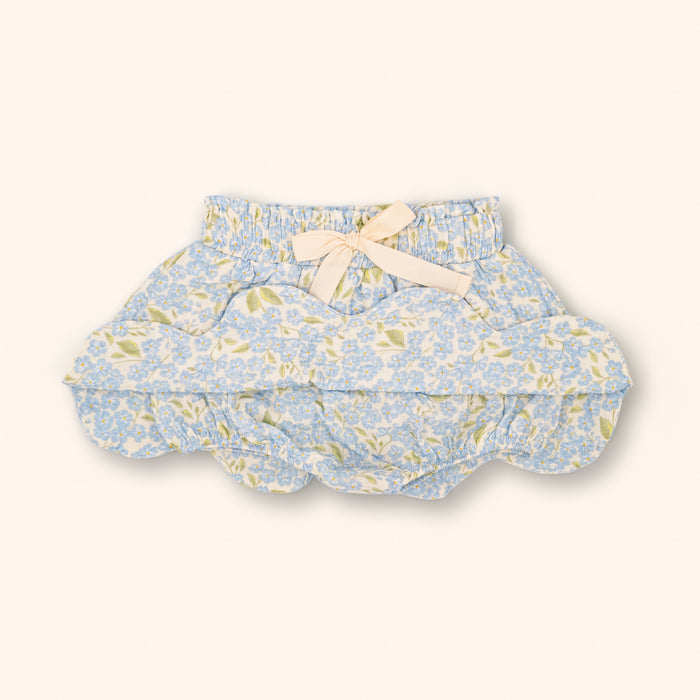 Petit Playa Organic Cotton Petal Skort in Hydrangea print, breathable organic cotton clothing for babies and girls — image 8