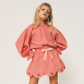 Petit Playa Organic Cotton Petal Skort in Lover print, breathable organic cotton clothing for babies and girls
