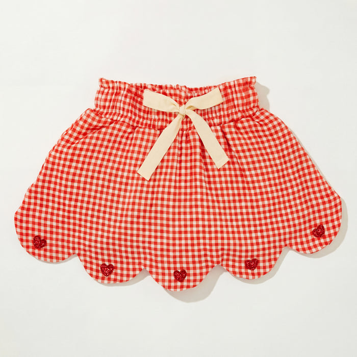 Petit Playa Organic Cotton Petal Skort in Lover print, breathable organic cotton clothing for babies and girls — image 3