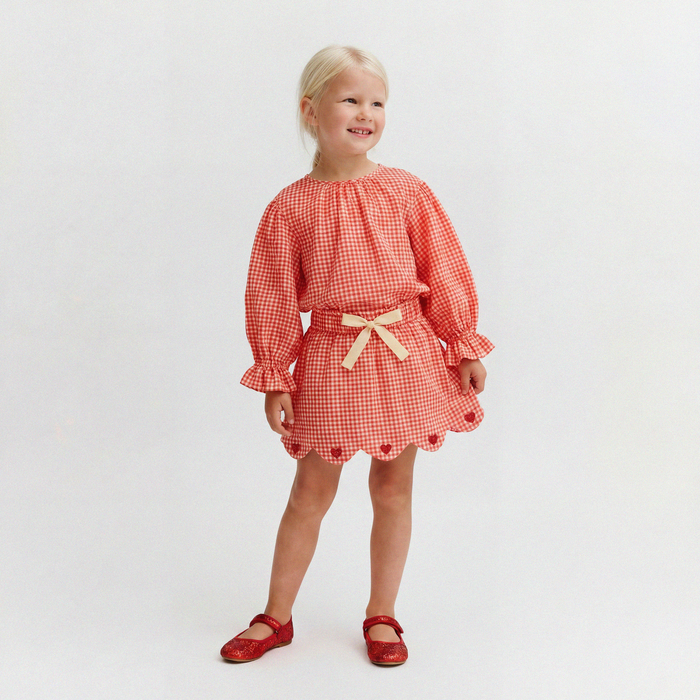 Petit Playa Organic Cotton Petal Skort in Lover print, breathable organic cotton clothing for babies and girls — image 5