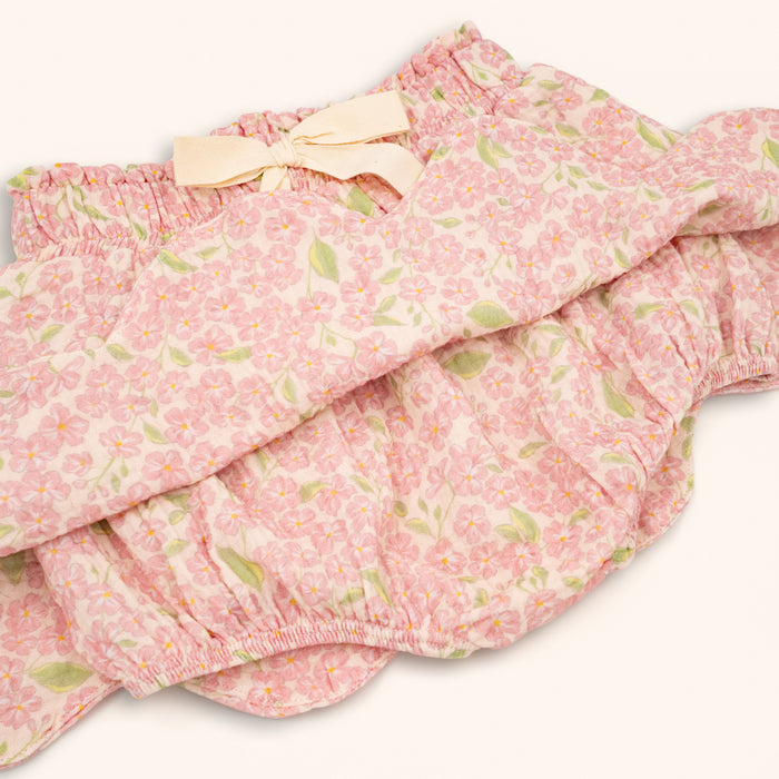 Petit Playa Organic Cotton Petal Skort in Peony print, breathable organic cotton clothing for babies and girls — image 4