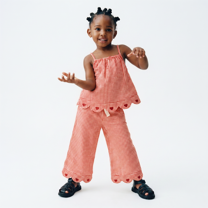 Petit Playa Organic Cotton Petal Top in Lover print, breathable organic cotton clothing for babies and girls — image 4