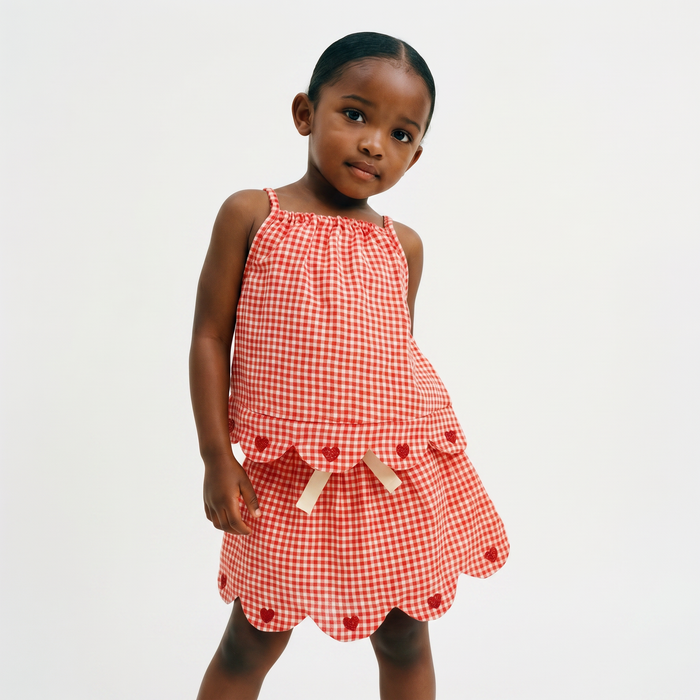 Petit Playa Organic Cotton Petal Top in Lover print, breathable organic cotton clothing for babies and girls — image 5