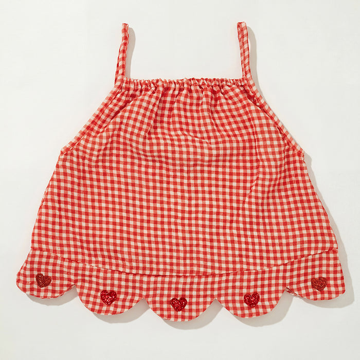 Petit Playa Organic Cotton Petal Top in Lover print, breathable organic cotton clothing for babies and girls — image 6
