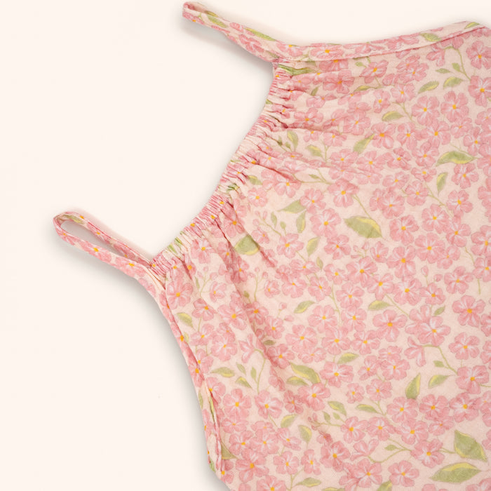 Petit Playa Organic Cotton Petal Top in Peony print, breathable organic cotton clothing for babies and girls — image 6
