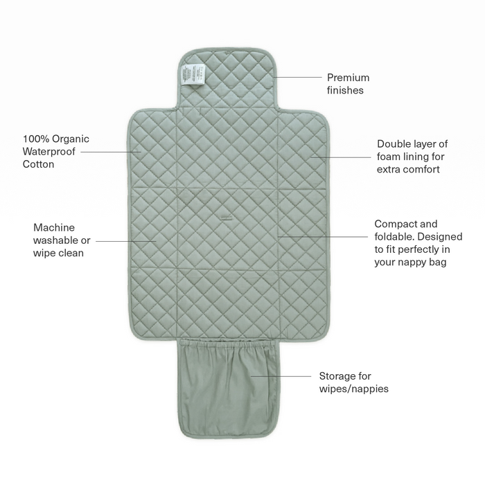 Organic Cotton Travel Change Mat Slate