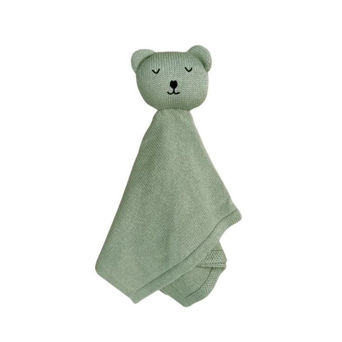 Organic mineral bear baby and toddler comforter made from soft organic cotton
