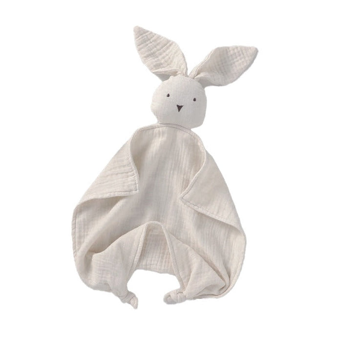 Organic muslin fog bunny baby and toddler comforter made from soft organic cotton