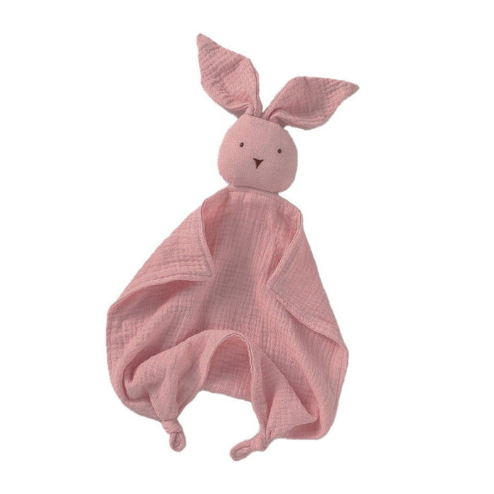 Organic muslin rose bunny baby and toddler comforter made from soft organic cotton