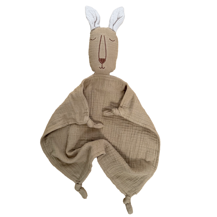 Organic muslin sleeping joey baby comforter made from soft organic cotton
