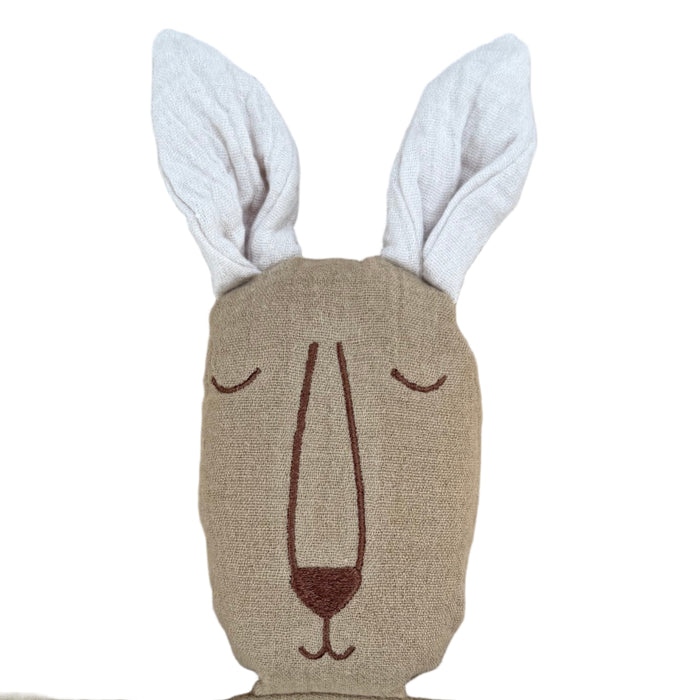 Soft organic muslin sleeping joey comforter with cosy filled centre