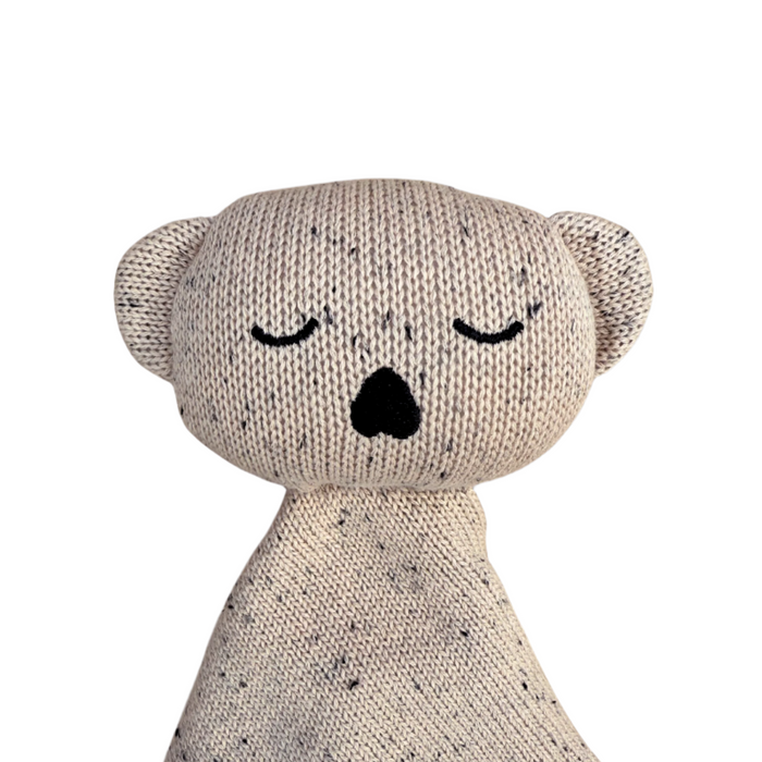Soft organic cotton koala comforter in speckled oat