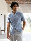 Oskar Short Sleeve Stripe Shirt - Navy