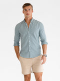 Oskar Stripe Long Sleeve Shirt - Washed Teal
