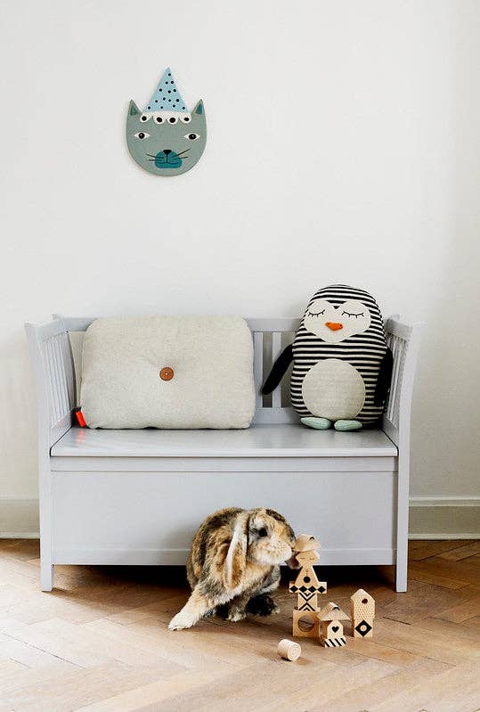 OYOY LIVING DESIGN - Penguin Pingo Cushion - White / Black (Final Sale)